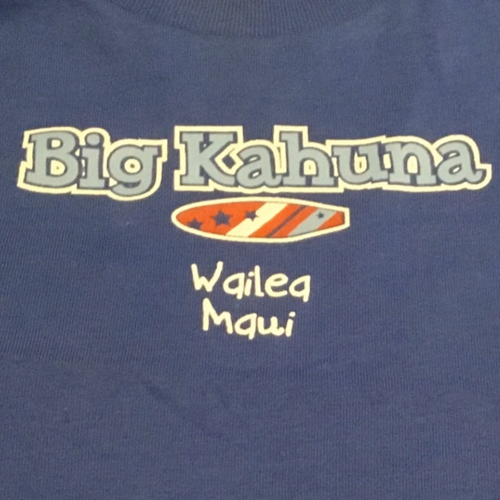 Rabbit Skins Royal Blue "Big Kahuna" Wailea Maui” Graphic Tee. 100% Cotton. NEW!